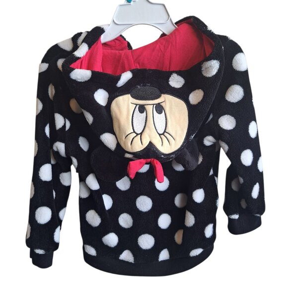 Disney Minnie Mouse Toddler Zipper Cosplay Hoodie Black White Polka Dots 18-24mo - Picture 7 of 9
